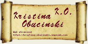 Kristina Obućinski vizit kartica